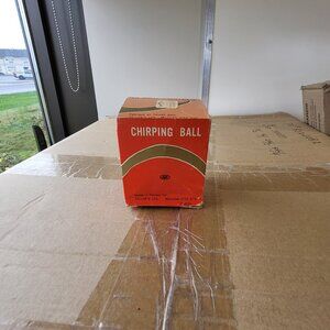 VTG CHRISTMAS CHIRPING BIRD SILVER BALL ORNAMENT AA BATTERY OPERATED TESTED GUC